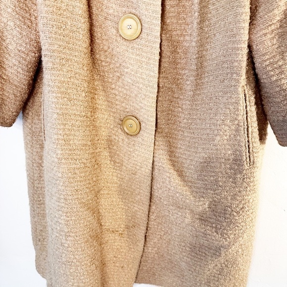 Vintage coat wool‎ blend 60's tan fur collar union label made in USA - Picture 7 of 13